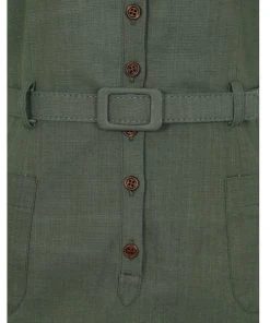 Collectif Caterina Vintage 40's Pencil Dress Olive New In