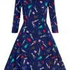 Collectif Willow Paperdoll 50's Swing Jurk New In