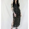 New In Coven United Moon Maxi 70's Dress Black