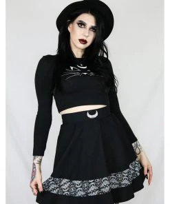 Coven United Batwing Short 80's Skirt Black