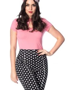 Banned Mandarin Collar 40's Top Pink New In