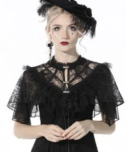 Dark In Love Empress Lace Cape Black New In