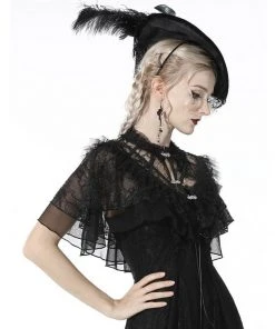 Dark In Love Empress Lace Cape Black New In