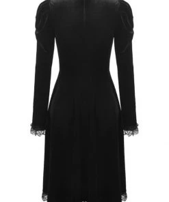 New In Dark In Love Mary Velvet Dress Black