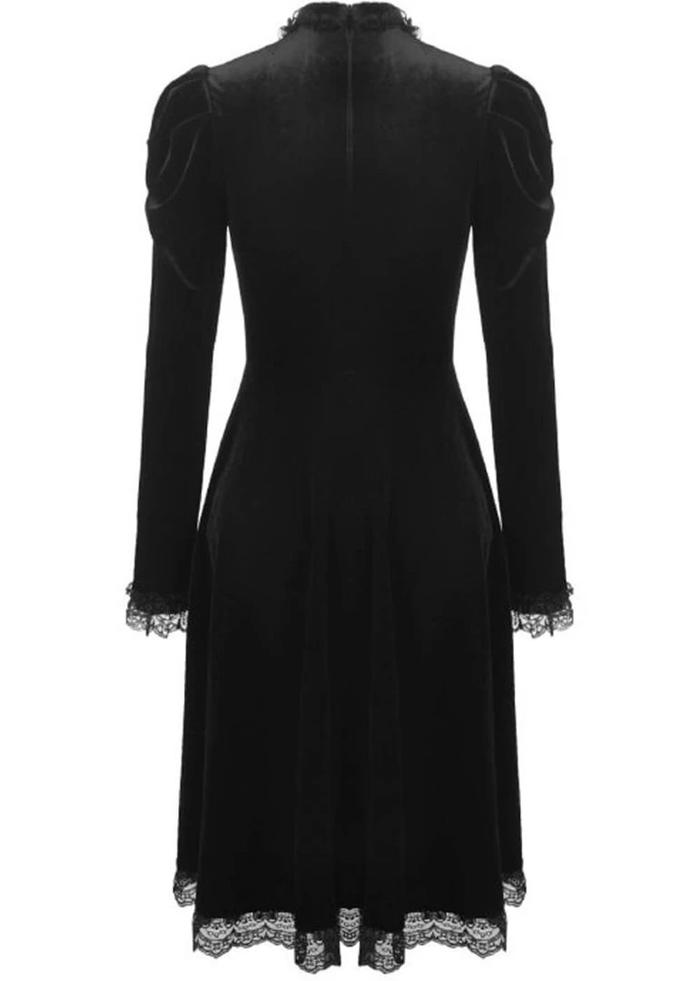 New In Dark In Love Mary Velvet Dress Black
