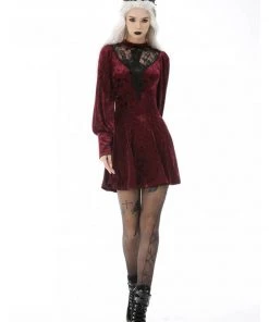 Dark In Love Tangled Velvet Dress Wine