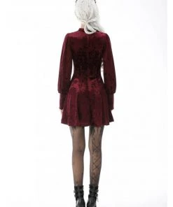 Dark In Love Tangled Velvet Dress Wine
