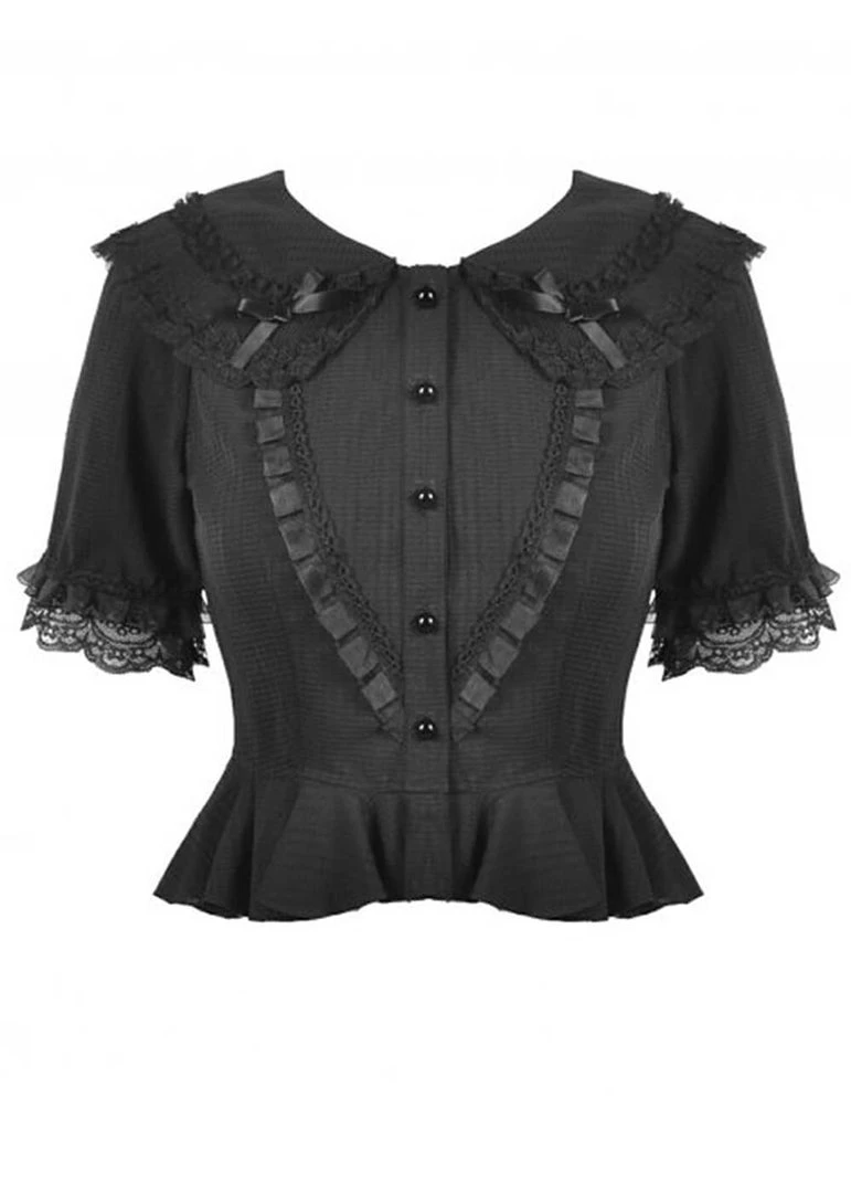 Dark In Love Adore Me 40's Blouse Black
