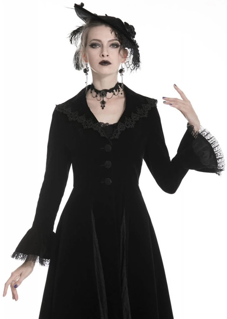 Dark In Love Crimson Peak Velvet Jacket Black New In