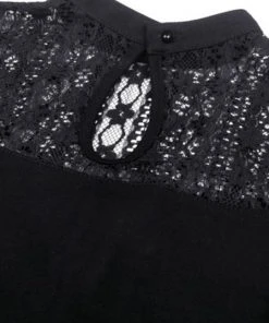 New In Dark In Love Moonlight Sonata Lace Top Black