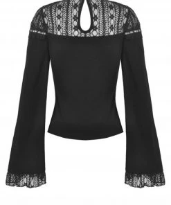New In Dark In Love Moonlight Sonata Lace Top Black