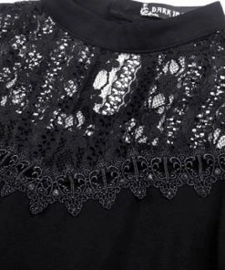 New In Dark In Love Moonlight Sonata Lace Top Black