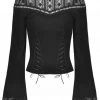 New In Dark In Love Moonlight Sonata Lace Top Black