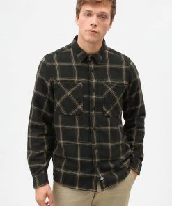 New In Dickies Mens Kuttawa Shirt Olive Green