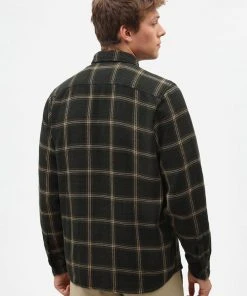 New In Dickies Mens Kuttawa Shirt Olive Green