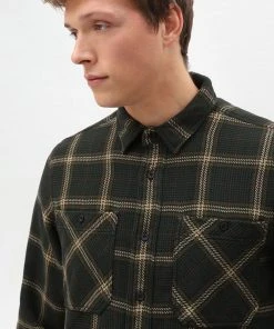 New In Dickies Mens Kuttawa Shirt Olive Green