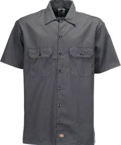 Dickies Mens 1574 Work Shirt Short Sleeves Grey New In