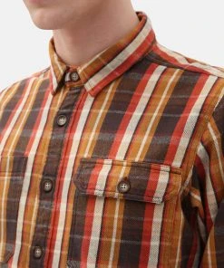 New In Dickies Mens Glenmora Check Shirt Brown