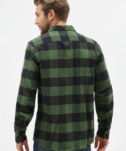 New In Dickies Mens Sacramento Flannel Shirt Pine Green