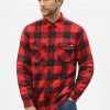 Dickies Mens Sacramento Flannel Shirt Red Black New In