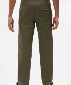 Dickies Mens Funkley Herringbone Trousers Military Green