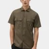 New In Dickies Mens Paynesville Shirt Military Green