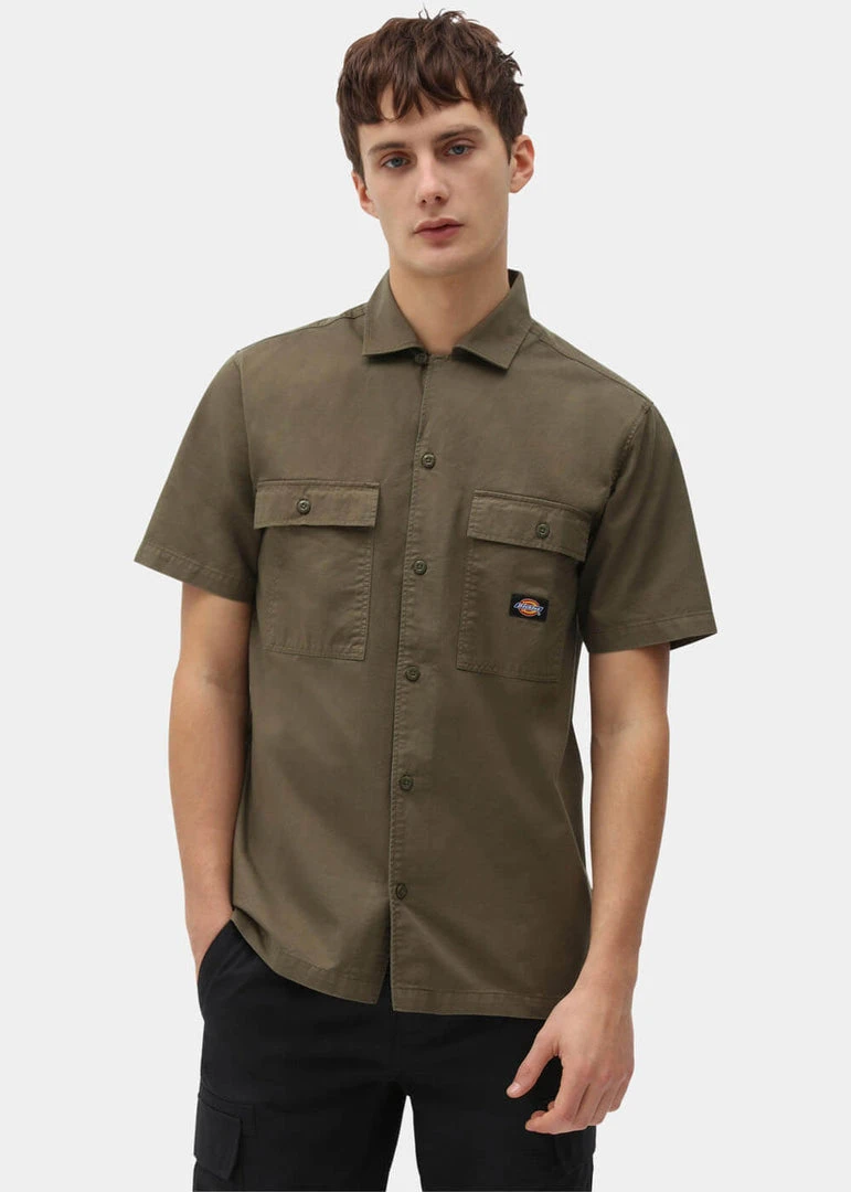 New In Dickies Mens Paynesville Shirt Military Green