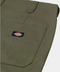 New In Dickies Mens Funkley Herringbone Shorts Military Green