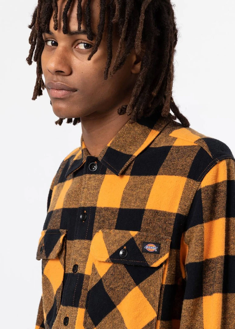 New In Dickies Men Sacramento Shirt Gold Ochre