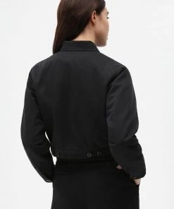 New In Dickies Womens Kiester Cropped Jacket Black