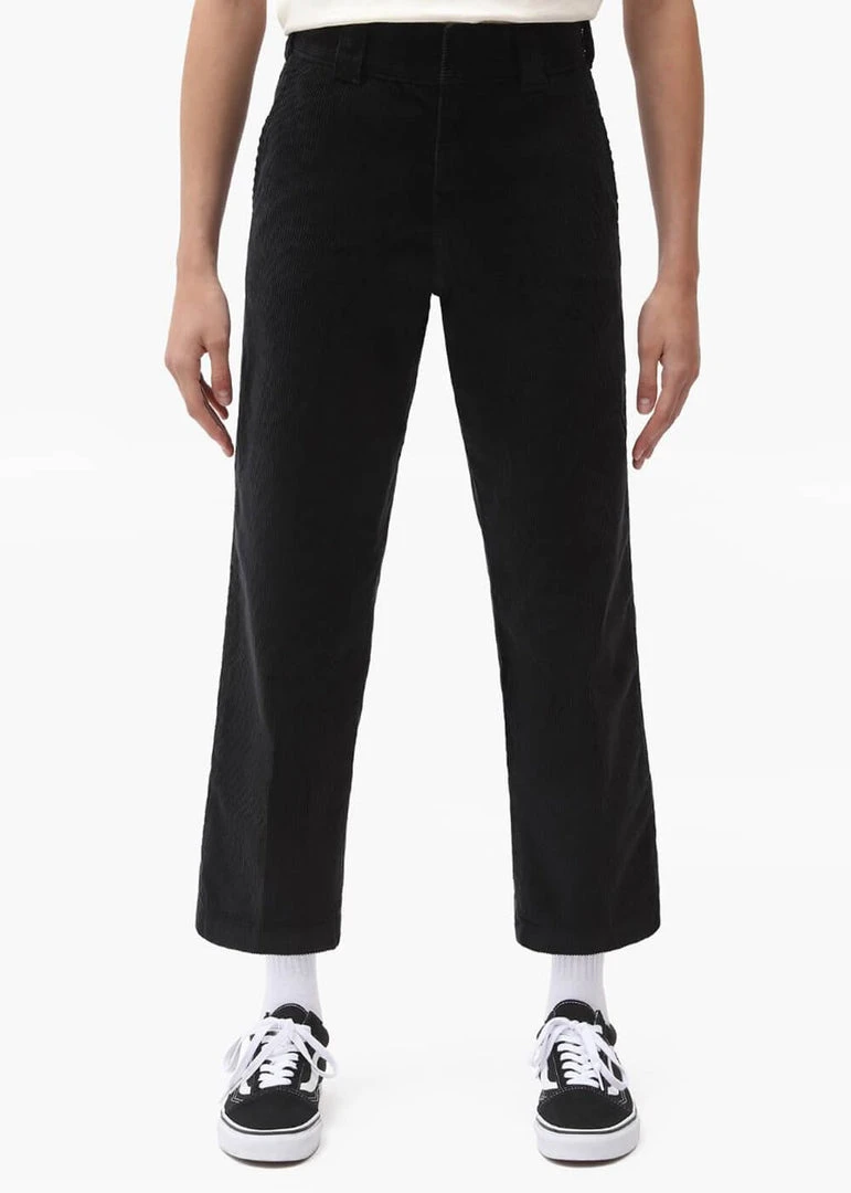 New In Dickies Womens 874 Crop Corduroy Trousers Black