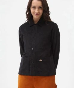 New In Dickies Womens Higginson Corduroy Shirt Black