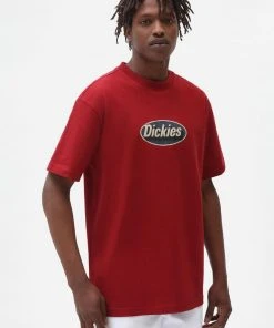 Dickies Mens Saxman T-Shirt Biking Red New In