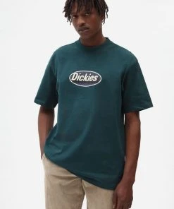 Dickies Mens Saxman T-Shirt Pine Green New In