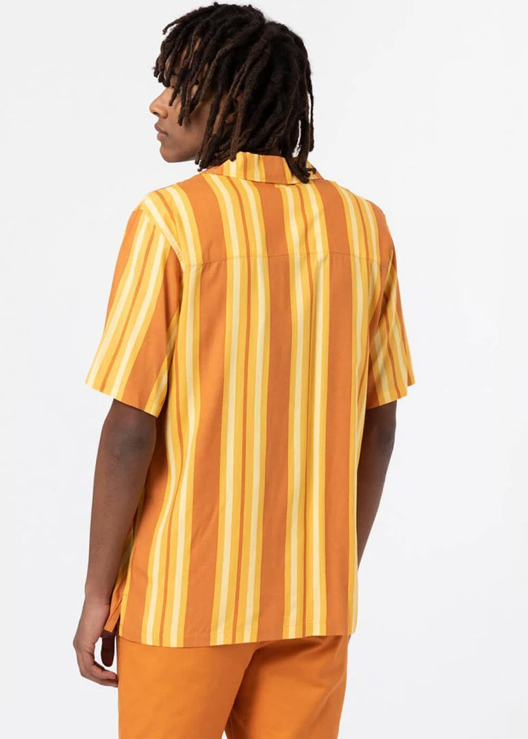 New In Dickies Men Lynnwood Shirt Pale Banana Yellow