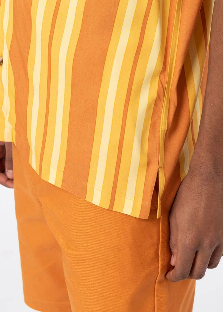 New In Dickies Men Lynnwood Shirt Pale Banana Yellow