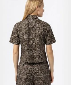 Dickies Women Silver Firs Shirt Leopard New In