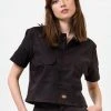 New In Dickies Womens Silver Grove 80's Shirt Black
