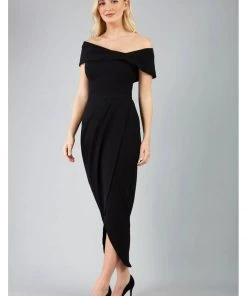 New In Diva Catwalk Vegas 50's Midi Dress Black