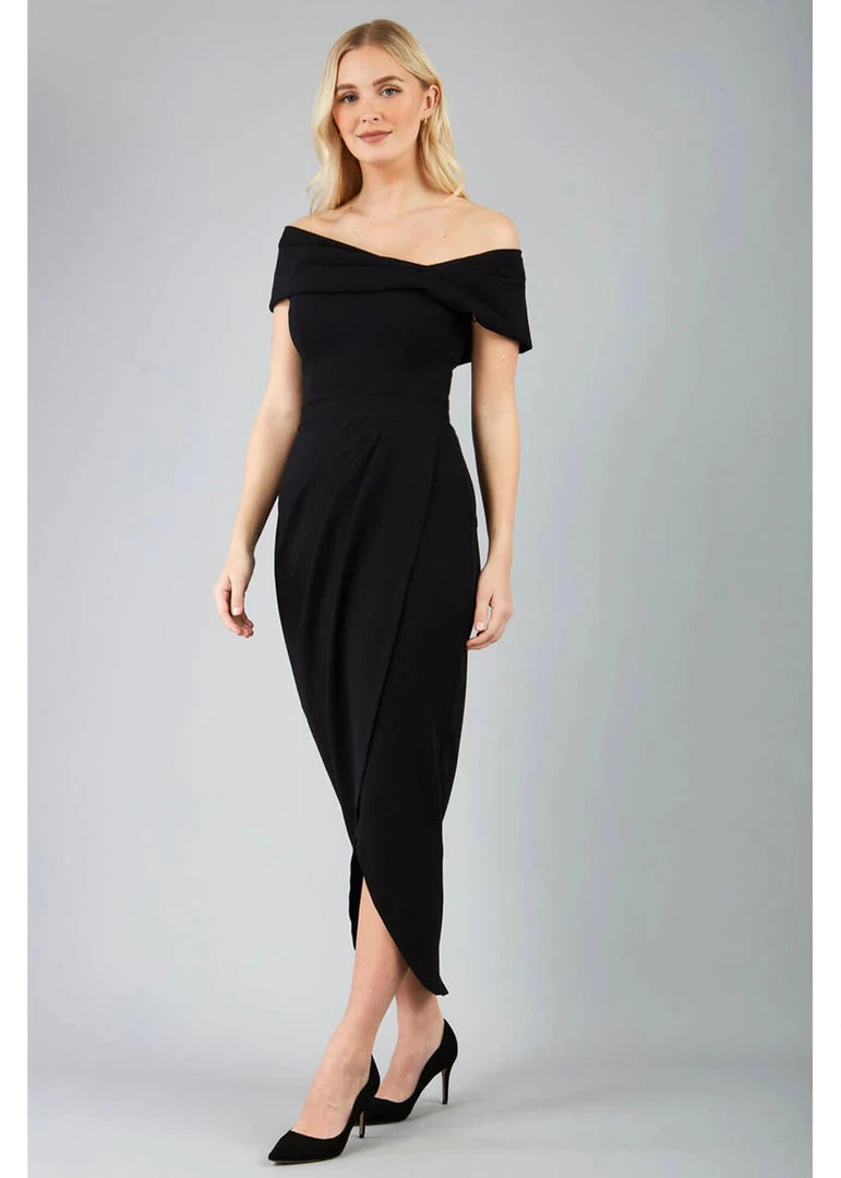 New In Diva Catwalk Vegas 50's Midi Dress Black