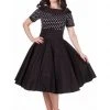 Dolly & Dotty Darlene Polkadot 50's Swing Dress Black