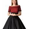 Dolly & Dotty Darlene 50's Swing Dress Burgundy Black New In