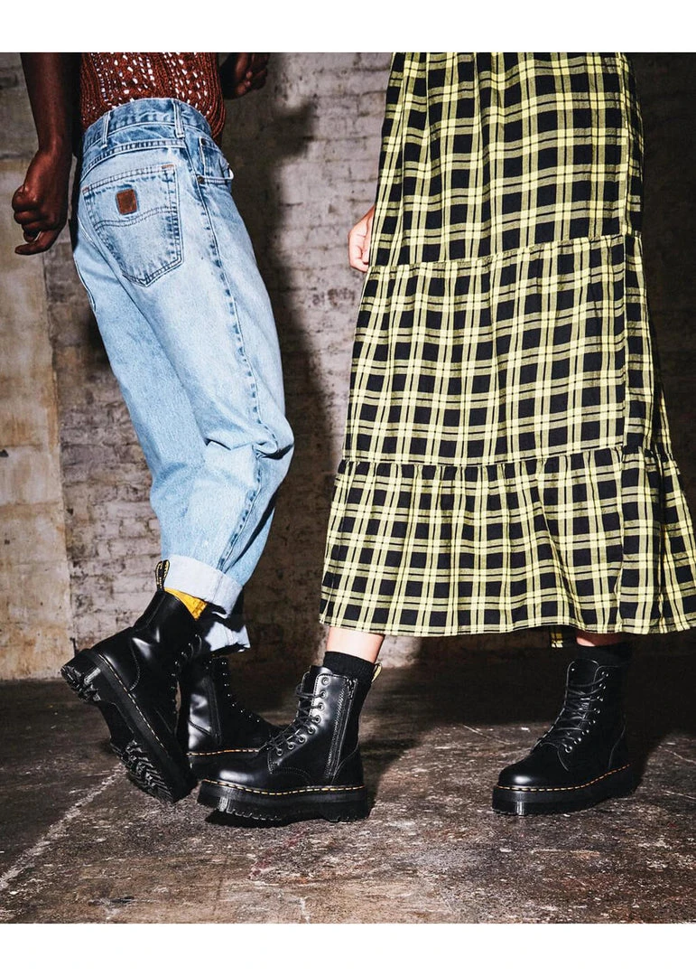 Dr. Martens Jadon Smooth Lace-up Boots Black New In