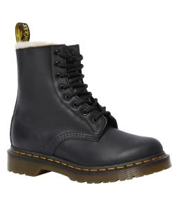 Dr. Martens Serena Burnished Wyoming Lined Lace-up Boots Black
