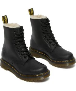 Dr. Martens Serena Burnished Wyoming Lined Lace-up Boots Black