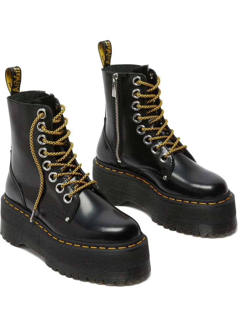Dr. Martens Jadon Max Buttero Leather Platform Boots Black New In