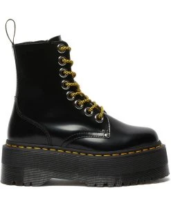 Dr. Martens Jadon Max Buttero Leather Platform Boots Black New In