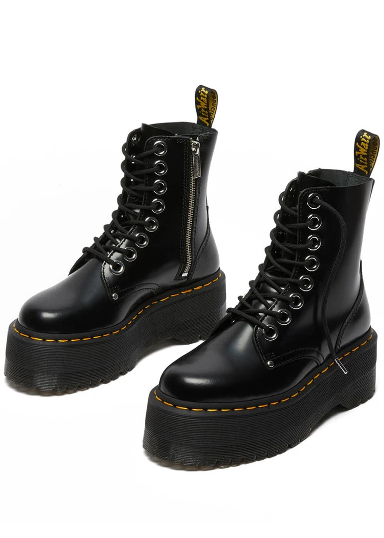 Dr. Martens Jadon Max Buttero Leather Platform Boots Black New In
