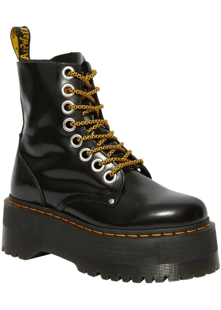 Dr. Martens Jadon Max Buttero Leather Platform Boots Black New In