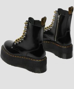 Dr. Martens Jadon Max Buttero Leather Platform Boots Black New In